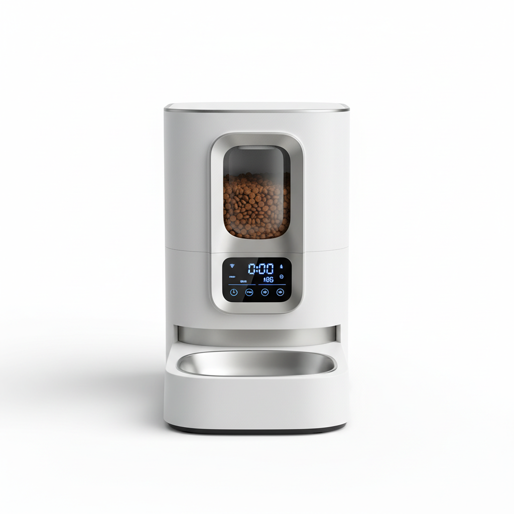 Modern automatic dog feeder product shot