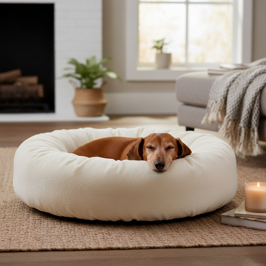 Calming Plush Dog Bed-Anti-Anxiety Comfort Sleep Bed